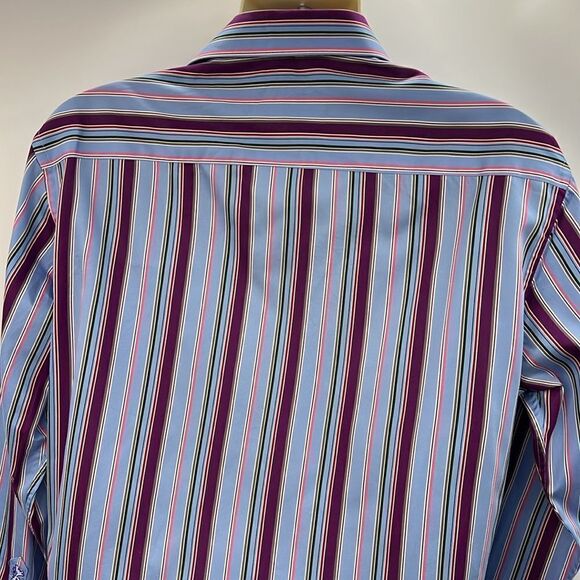 Bugatchi striped shaped fit long sleeve shirt - Picture 7 of 8